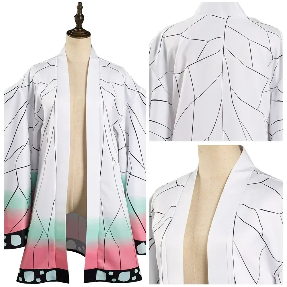 Disfraz de cosplay de Yaiba Kochou Shinobu para Halloween, abrigo, traje para adultos, ropa tipo kimono