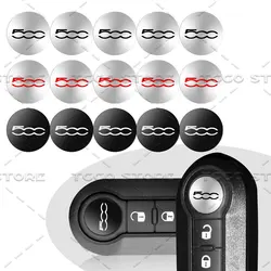 14mm 5Pcs Badge Car Emblem Remote Key Stickers Decor For Fiat 500 Logo Abarth 595 695 Panda Punto Bravo Stilo Accessories