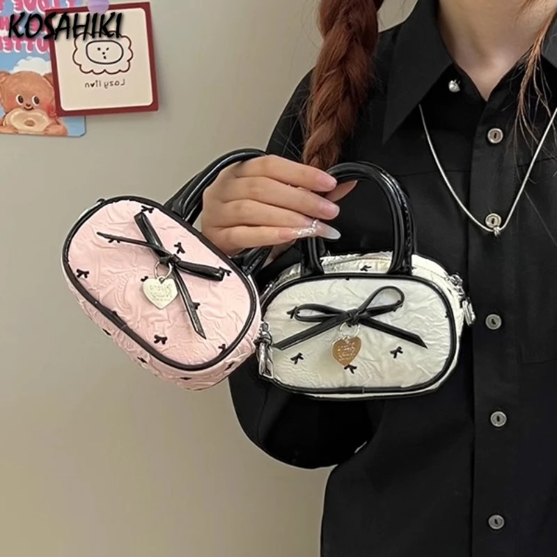 

Women Mini Cellphone Bags Fashion Sweet Fairy Bow Top-Handle Bag Y2k Aesthetic Ins Clutches Casual Elegant Purses and Handbags