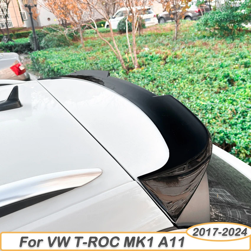 Für Volkswagen T-ROC MK1 A11 TSI TDI R R-line 2017-2025 Auto Heckspoiler Dachspoiler Tuning-Zierleiste Heckflügel Hochglanz Schwarz