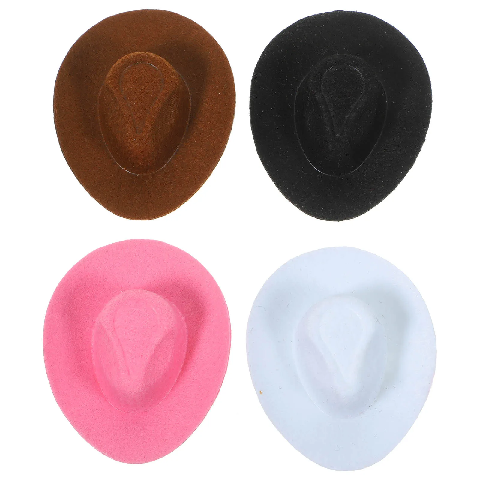 4pcs Mini Cowboy For Miniature Western Hats Decorative Tiny Hats Diy Crafts Party Cake Decor Reusable Small Hat Accessories
