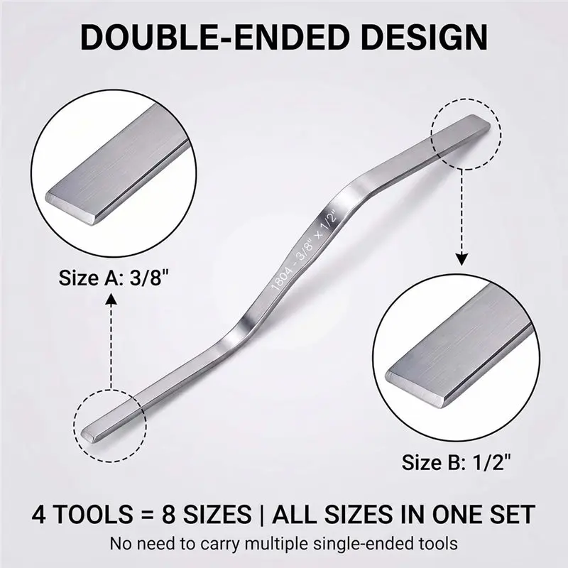 Bricktuck Pointing Trowel Tool - 4-Piece Stainless Steel Double Ended Bricks Jointer Cement Tools Set For Masonry-[jyqn A78G]