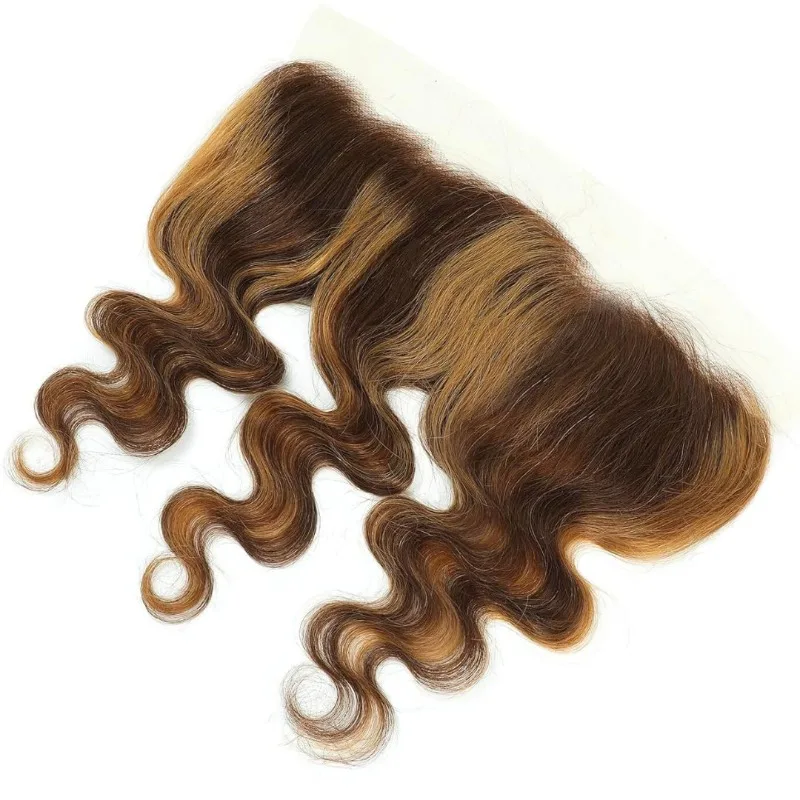 P427 허니 블론드 하이라이트 13x4 투명 레이스 프론탈 인모 바디 웨이브 옴브레 컬러 풀 엔드 브라질리언 버진 헤어 150%