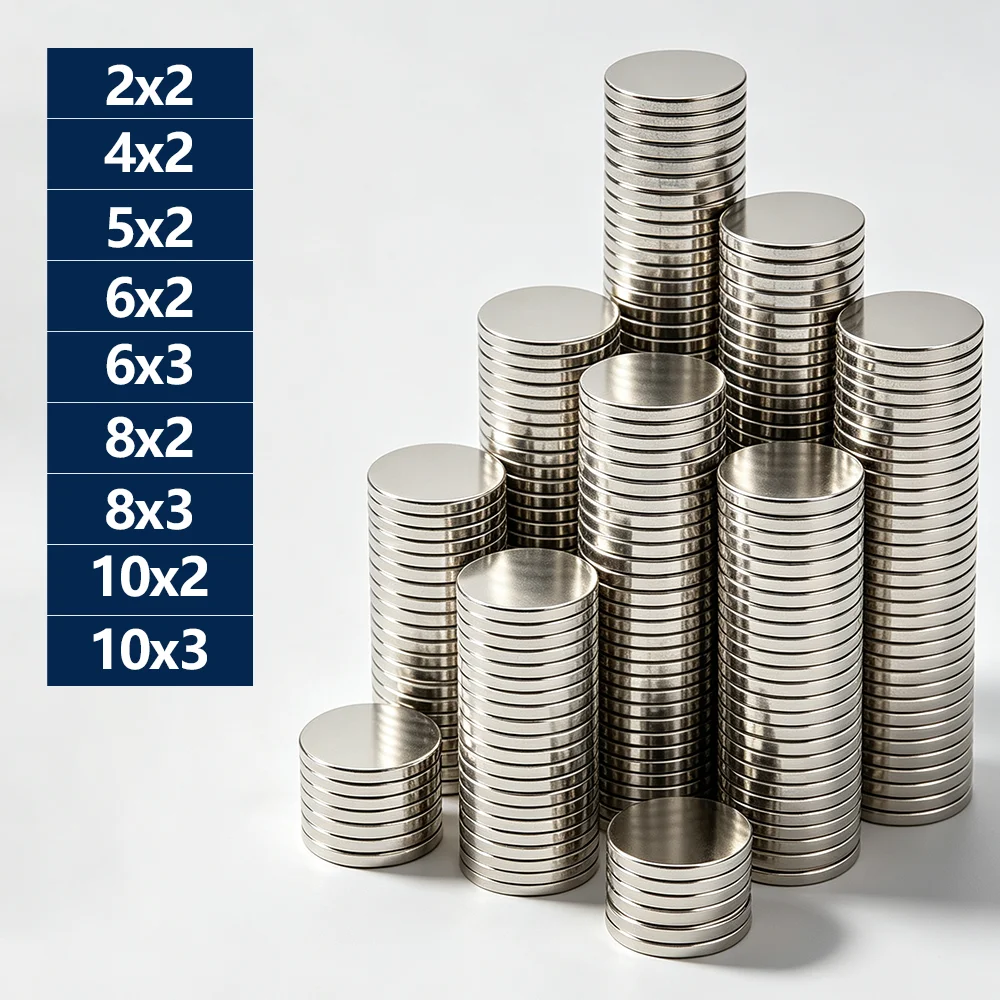 4x2 5x2 6x2 6x3mm N35 Round Neodymium Magnet Disc Powerful Permanent NdFeB Magnets for Fridge Stickers, DIY Craft, Home Office