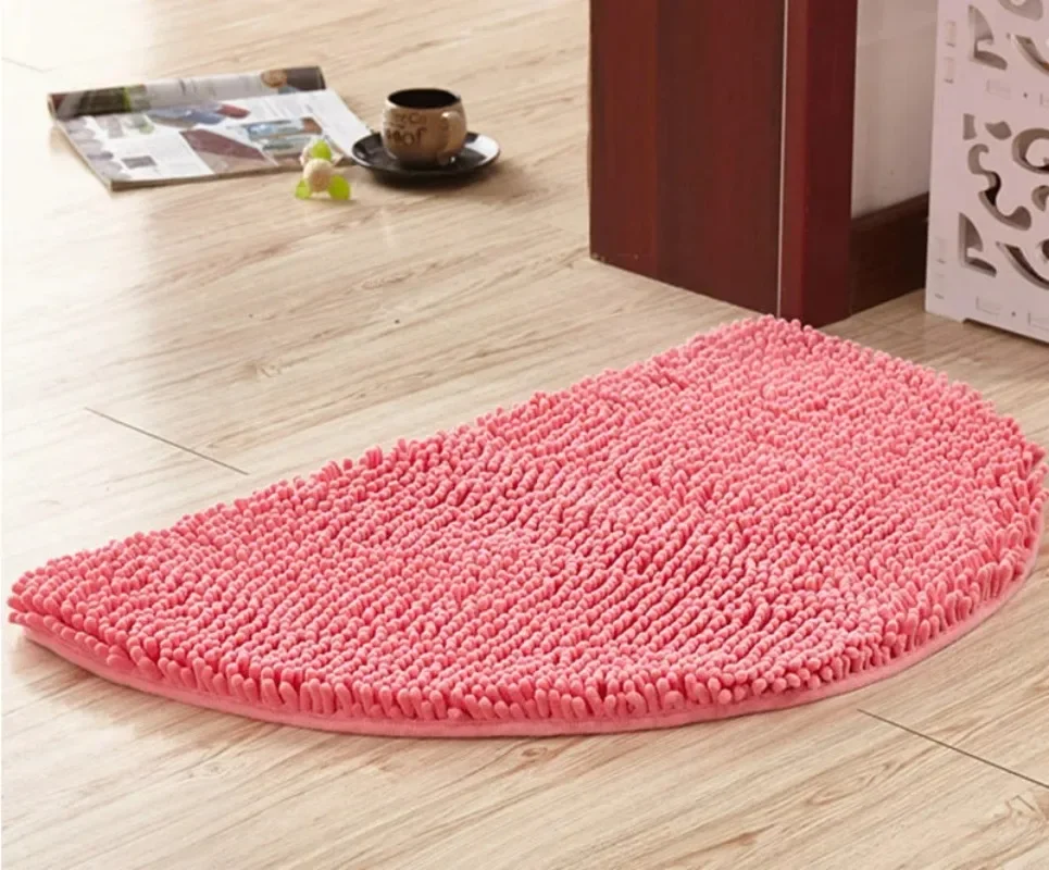 Semicircle Chenille Entrance Door Carpet Floor Mat Door Front Door Mat Kitchen Bathroom Anti-slip Mat Water-absorbing Door Mat