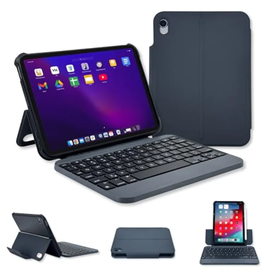 

Keyboard Case for iPad mini 7 A17 Pro 2024 and 6 (2021) 8.3-inch - Portable iPad mini Keyboard with Magnetic Cover with Landsca