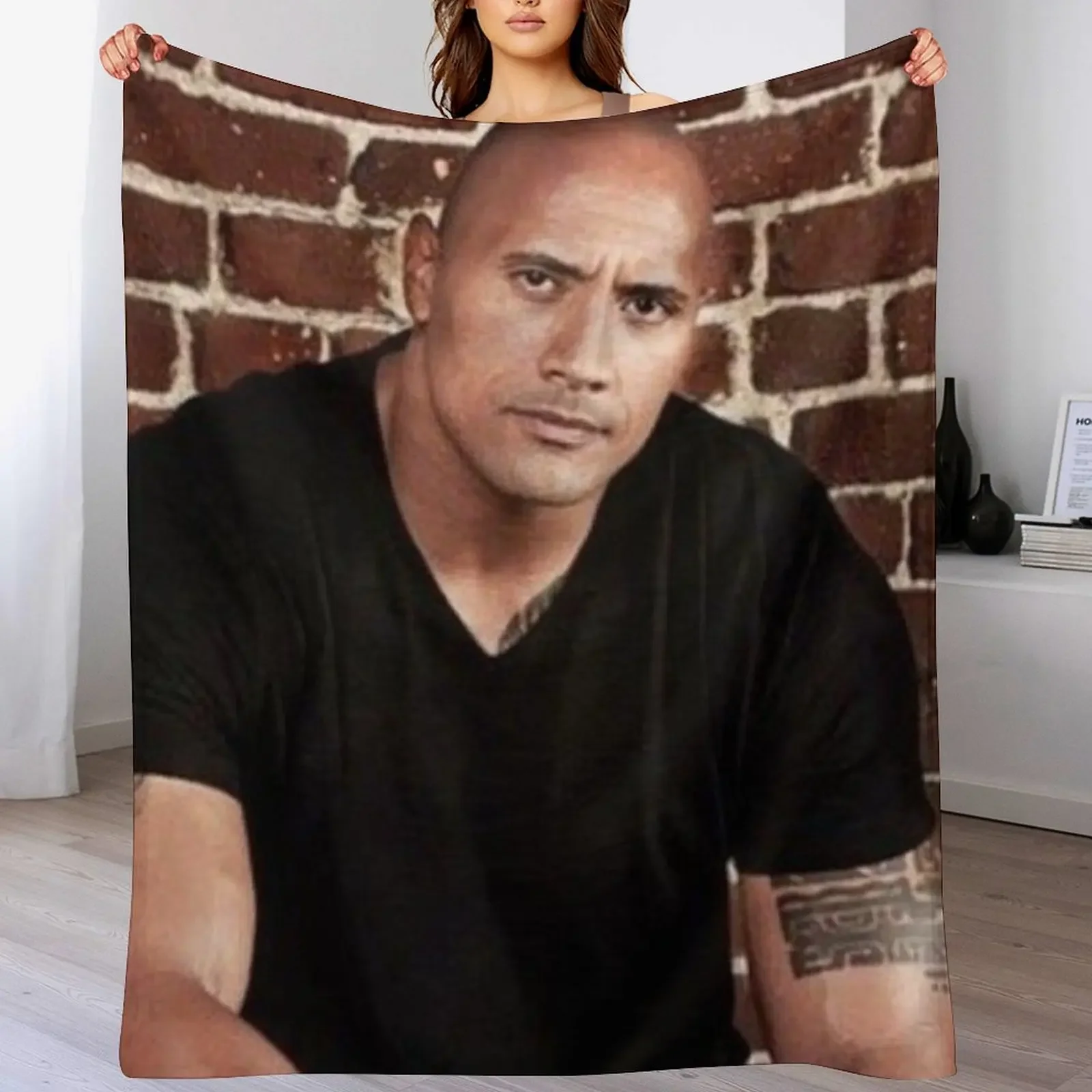 dwayne johnson Throw Blanket for sofa Retros Blankets