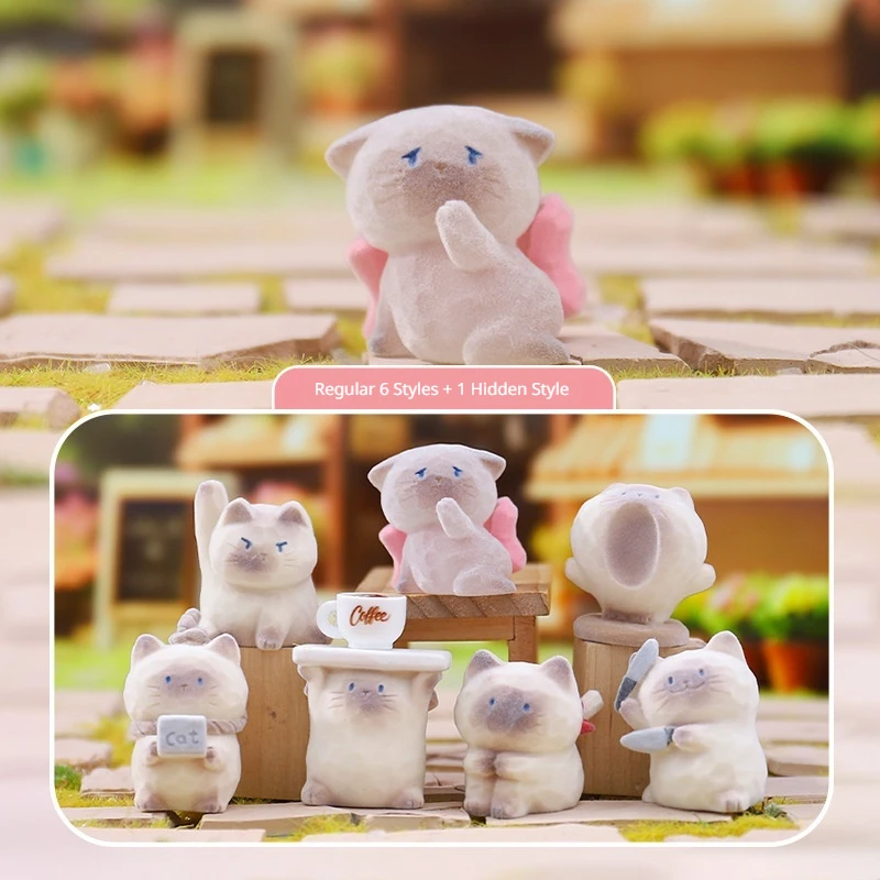 

Cute Cartoon Cat Ornament Blind Box Figurine Mini Trendy Toy Creative Home Decoration Desktop Ornament Friend Birthday Gift
