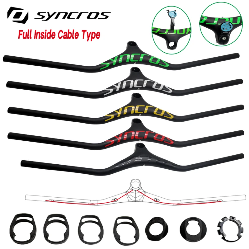 

Syncros Internal handlebar Carbon Handlebar Multiple Colour MTB Integrated Handlebar Stem angle -14° 60-100mm bike farme parts