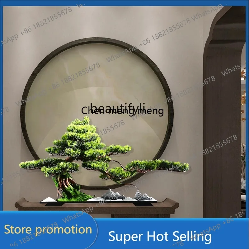 A485 simulated welcome pine tree ornament, living room entrance, bonsai hotel office, clubhouse landscaping soft decoration