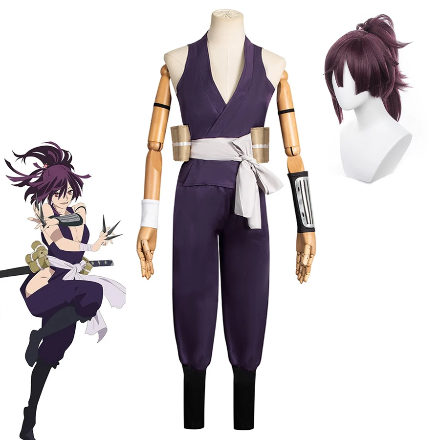 Yuzuriha Cosplay Jigokuraku Hell's Paradise Anime Cosplay Costume Wig Purple Uniform Women Halloween Party Clothes Outfits