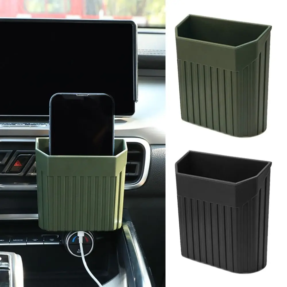 New Plastic Car Storage Box Hanging Paste Type Phone Pocket Box Mini Durable Phone Holder Air Outlet