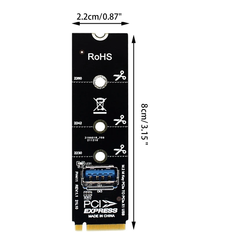 F3KE NGFF voor M.2 naar USB Overdrachtskaart voor M voor Sleutel naar USB3.0 Adapter Extende