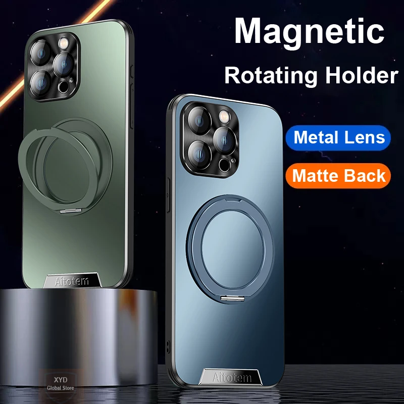 

For iPhone 16 Pro Max Case Magnetic Covers Holder Brand Phone Case For iPhone 16 Pro Max iPhone16 Plus Cover Shell Matte Skin