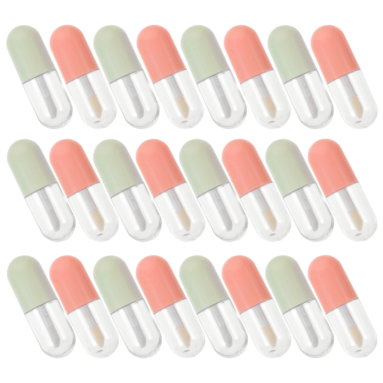 

20pcs 5ml Empty Lip Gloss Tubes Green Pink Clear Refillable Containers Portable Leak Proof DIY Plastic Makeup Travel Accessories