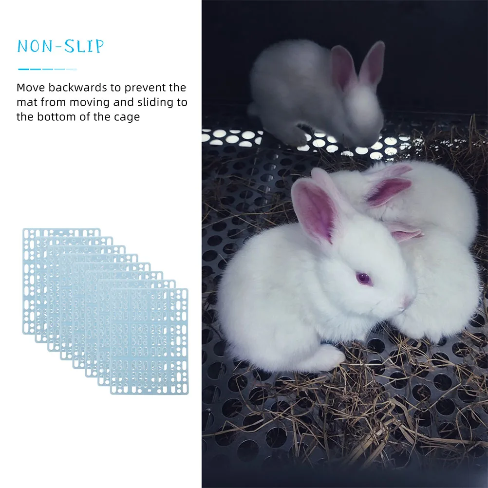 

8pcs Pet Mat For Rabbit Cage Bottom Holes Design Cuttable Reusable Plastic Nesting Mats Small Animal Floor Mat Bunny Cage Pad