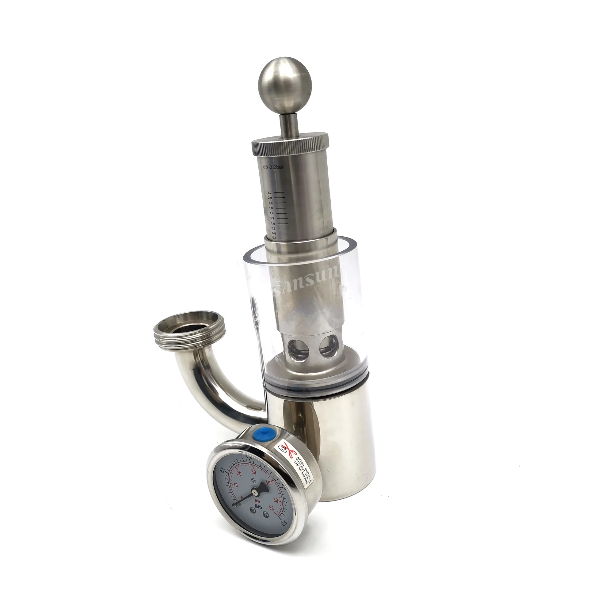 

Adjustable PRV Brewing Threaded Spunding Valve Air Release with Pressure Gauge