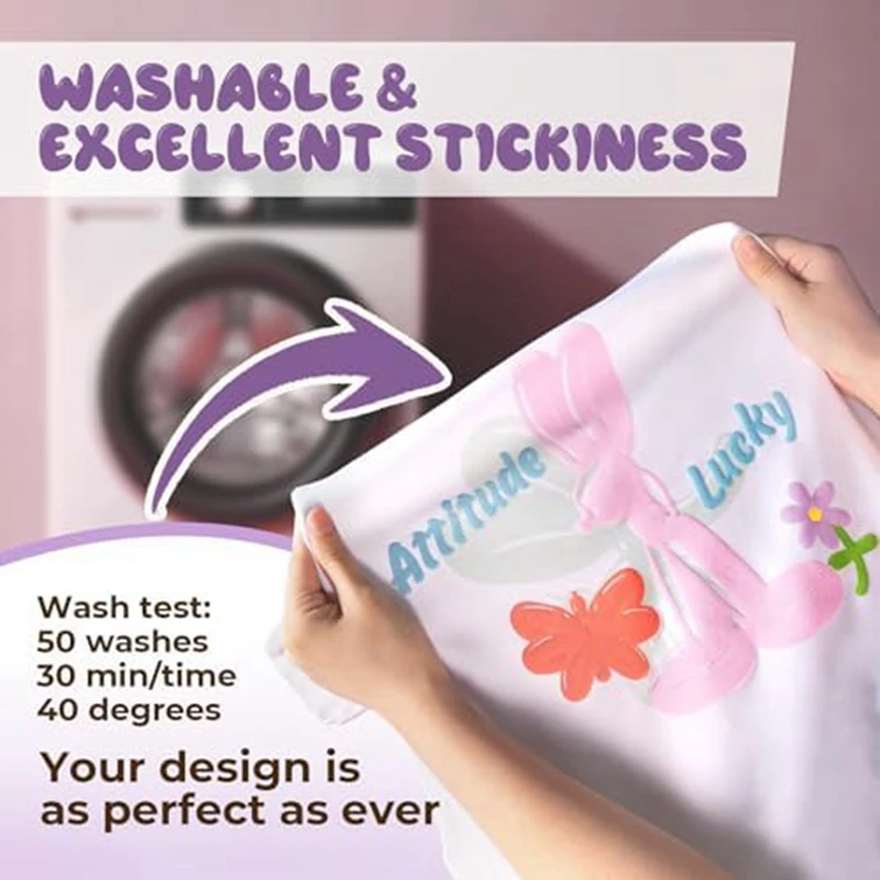 Heat Transfer Vinyl Kit For T-Shirts, Puffy HTV Compatible, Contour Embossed Embossed