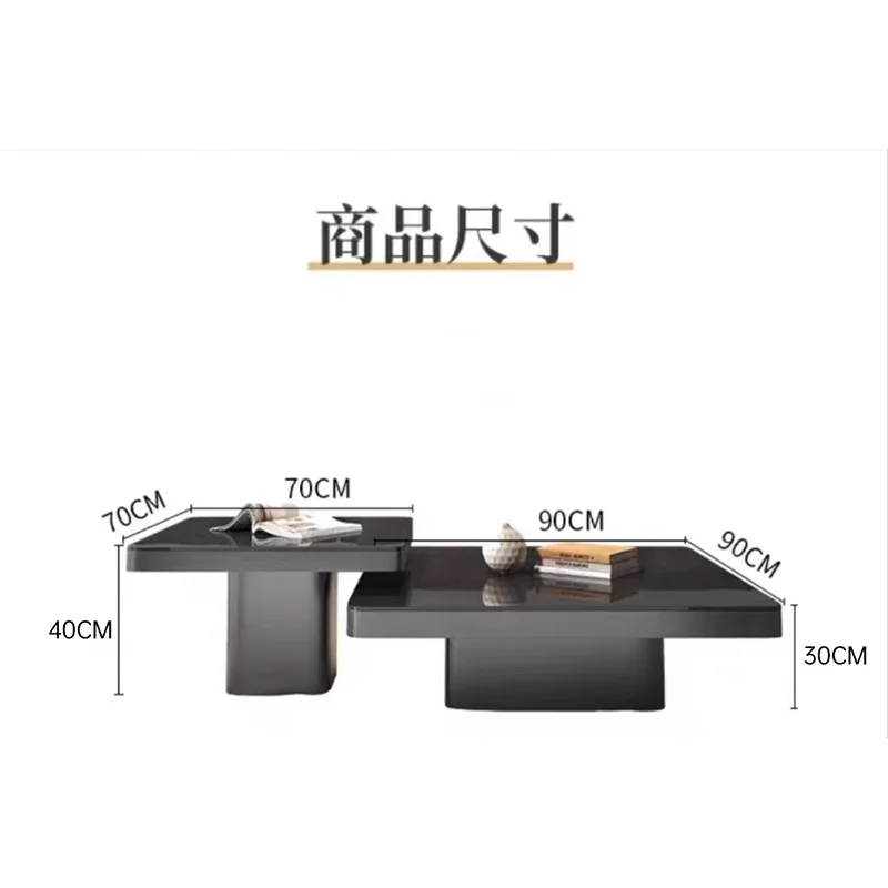 Japanese Black Coffee Table Industrial Luxury Minimalist Coffee Table Square Aesthetic Articulos Para El Hogar Furniture