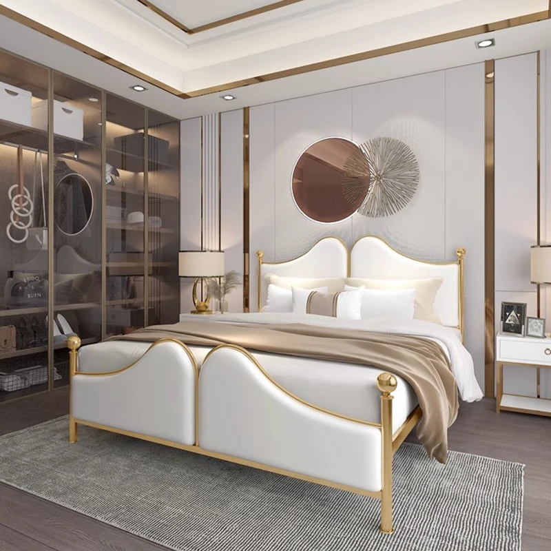 منصة النوم سرير غرفة نوم الملكة الفاخرة الجنس الحديثة كبسولة سرير معدني توفير المساحة Sun Cama Solteiro صالة جناح الأثاث #6