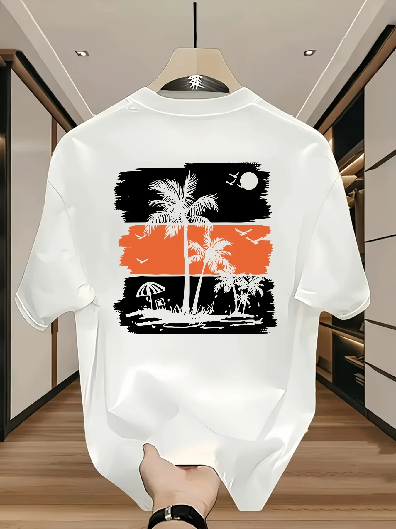 Summer Beach T Shirt Coconut Tree Graphic Tee Tropical Island Sunset Top Aesthetic Harajuku Streetwear Unisex Summer Tshirt