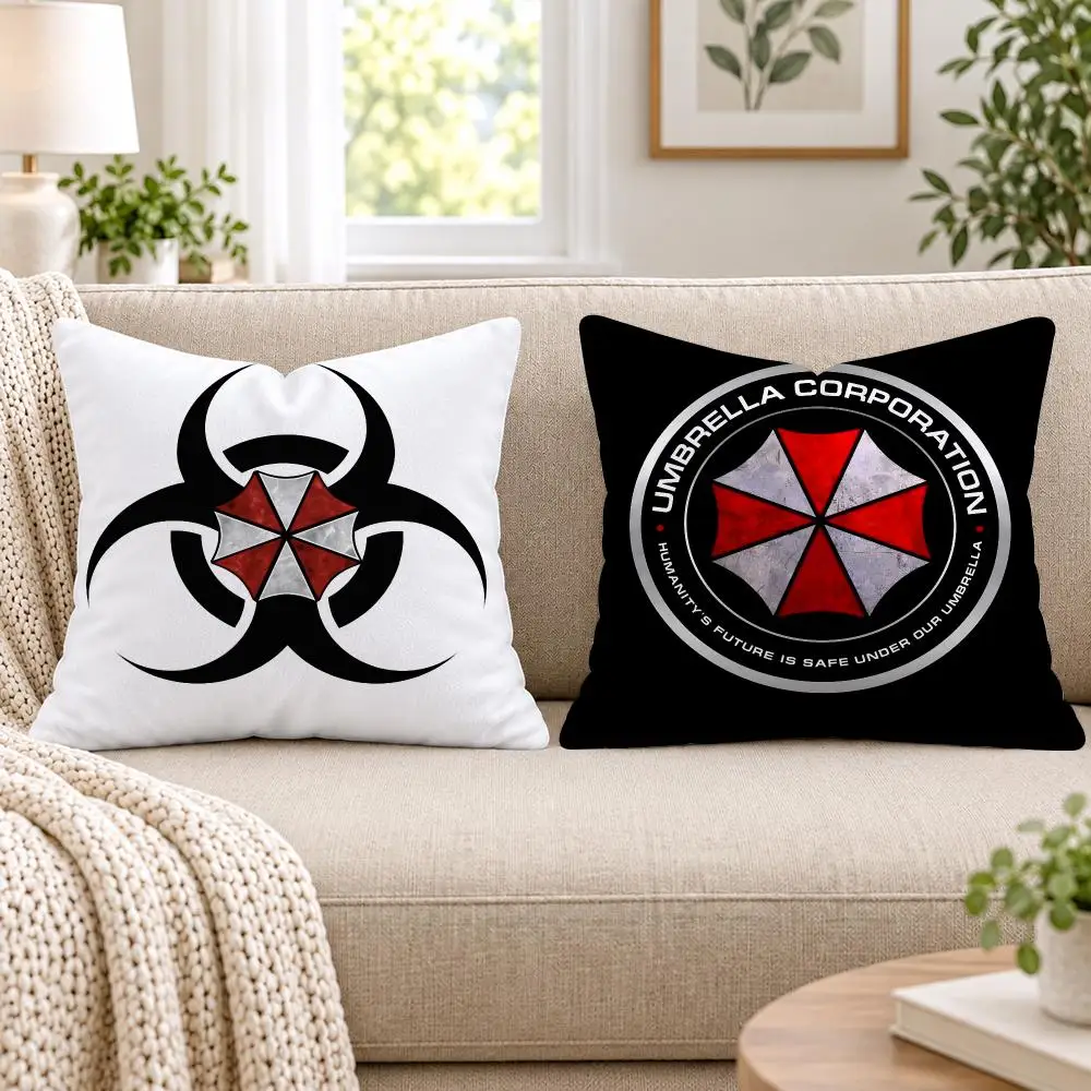 R-Resident E-Evil Cushion Cover Short Plush Double-Sided Printing Sofa Bedroom Pillow Case Aesthetic Home Decor