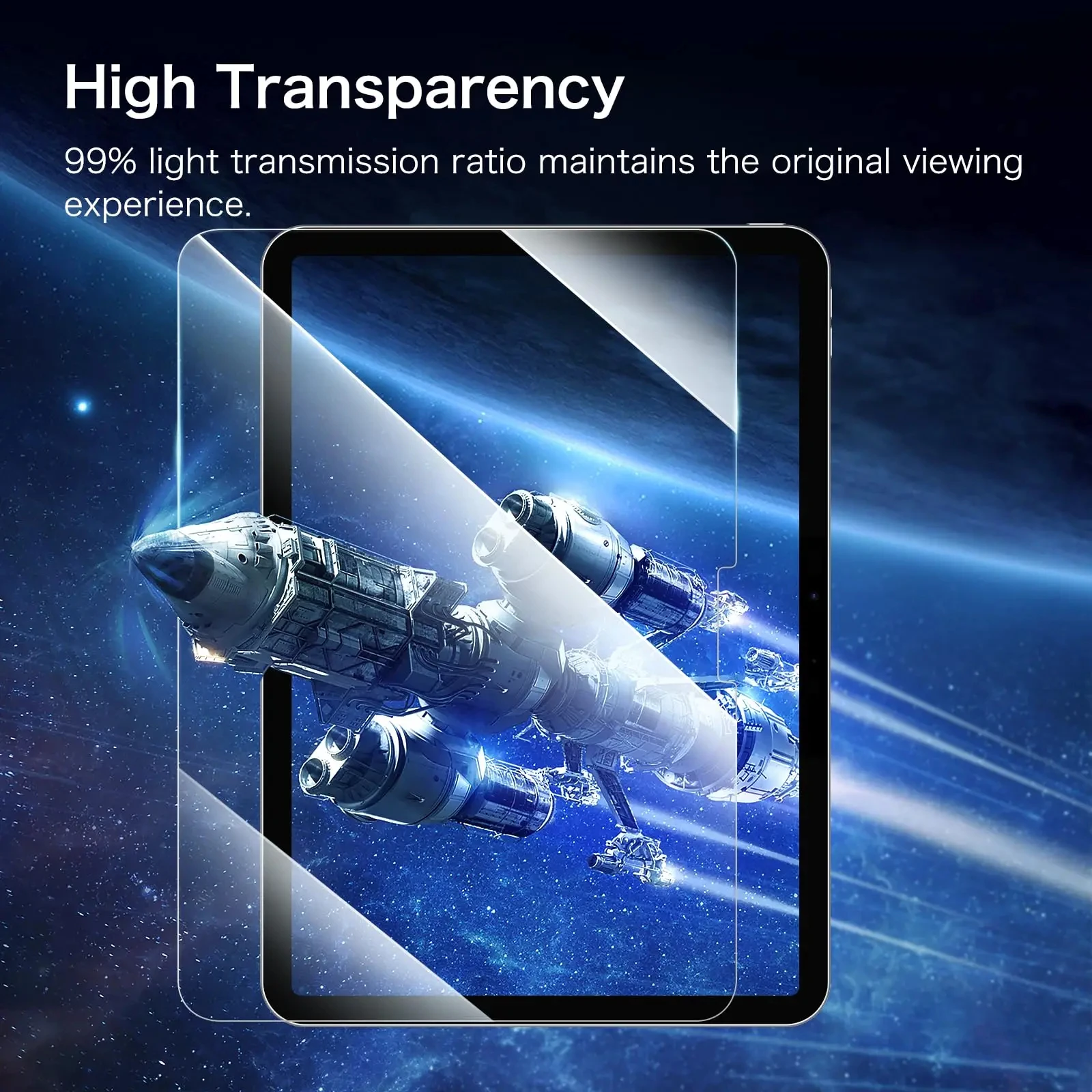 Screen Protector for iPad Pro 11 inch 2025 2024 (M5 / M4) Tempered Glass Film and Camera Lens Protector 9H hardness Anti Scratch view 4