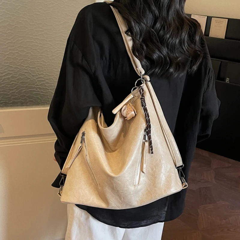 Practical Everyday Satchel Crossbody Bag For Girls And Women PU Leather Backpack with Adjustable Shoulder Strap