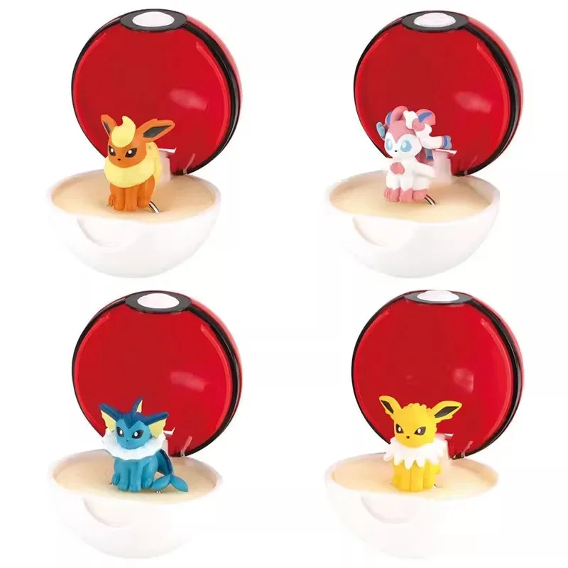 BANDAI Anime Pokemon Gashapon Ring Gengar Piplup Alcremie Vaporeon Gifts or Collection Genuine Action Figure Model Toys