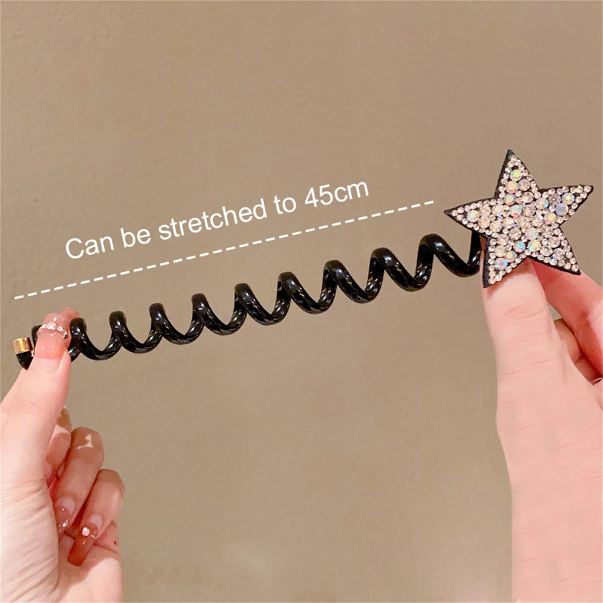 1Pcs Rhinestone Star Hair Tie Ponytail High Elastic Durable Scrunchies Hair Bands for Girl Korean Hair Ropes Bands image 6