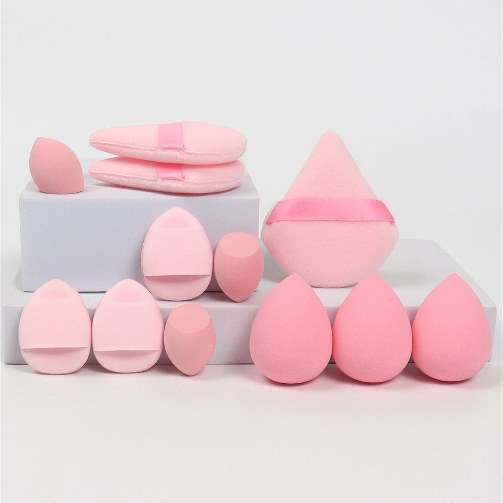 12Pcs Allzweck Make-Up Schwamm Set Kosmetische Mixer Schönheit Eier Samt Dreieck Puderquaste Finger Puffs Make-Up Zubehör