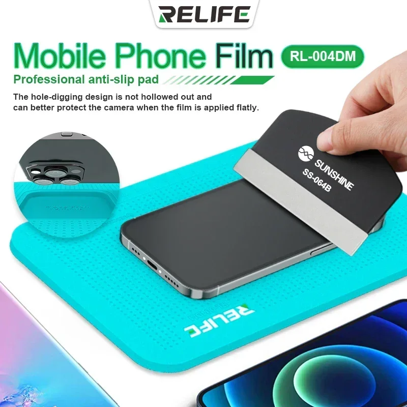 Almohadilla de reparación Universal RELIFE RL-004DM para teléfono, reloj, cámara, película protectora de pantalla, alfombrilla de mantenimiento antideslizante de silicona