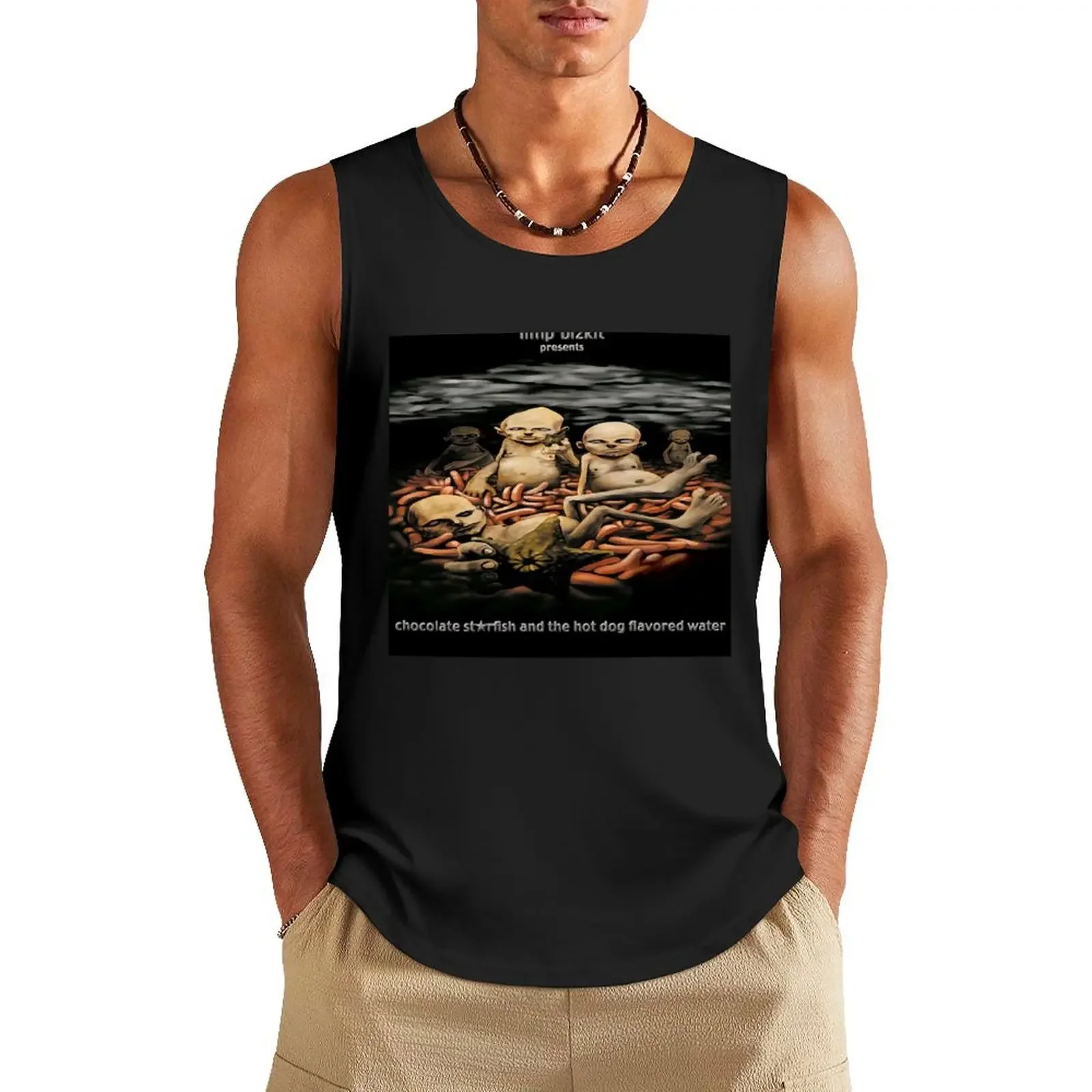 

Chocolate starfish and the hot dog flavored water Tank Top Men's clothes luxury style mens clothing Sleeveless top