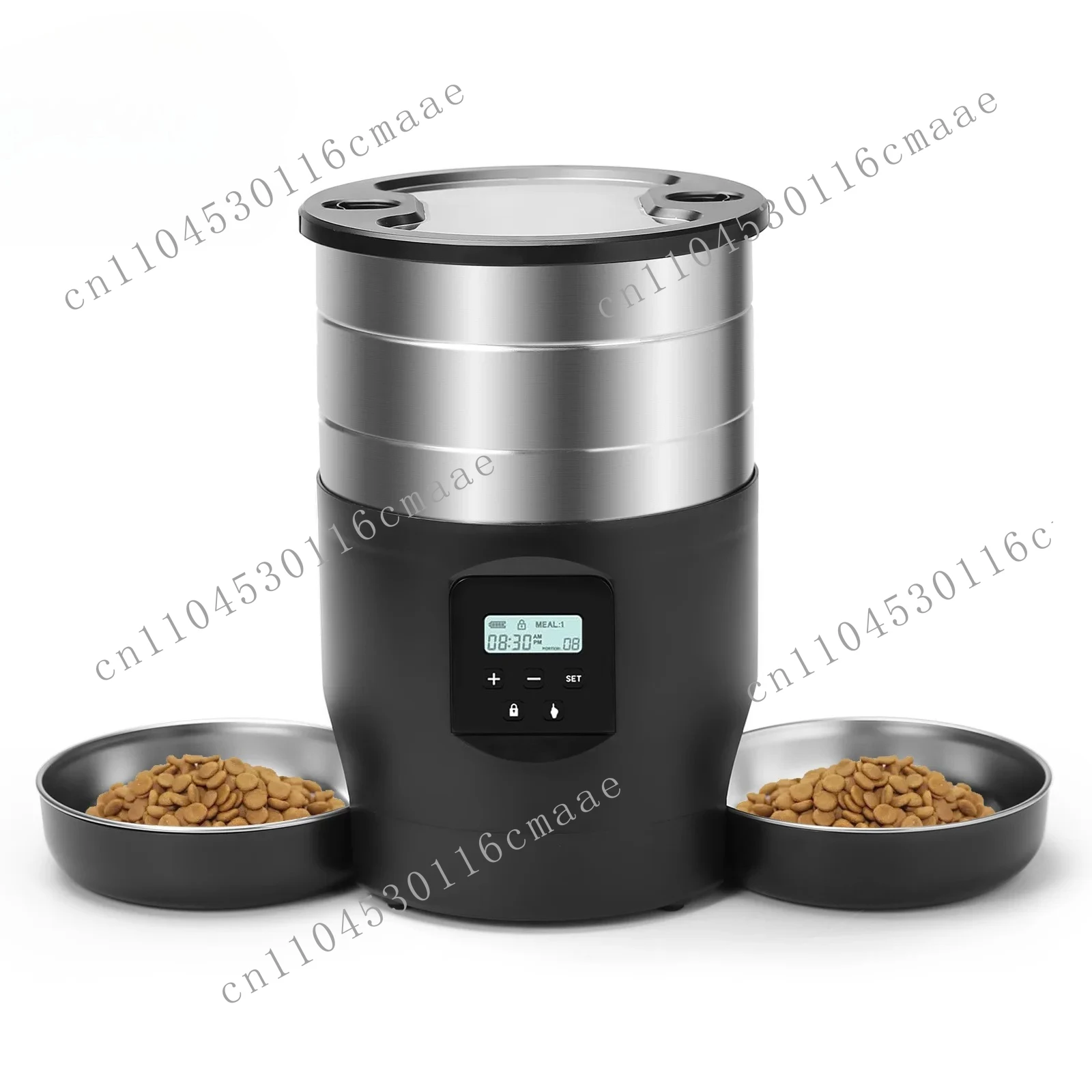 

4.5L Automatic Cat Feeder With WiFi Button Smart Pet Cat/Dogs Food Dispenser Two Stainless Steel Bowls Feeder Pet Supplies