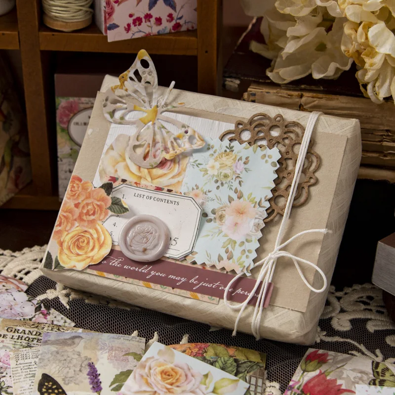 100pcs/pack Floral Decor Stickers Book Butterfly Sticker Collage Junk Journal DIY Scrapbooking Ins Sticker Stationery