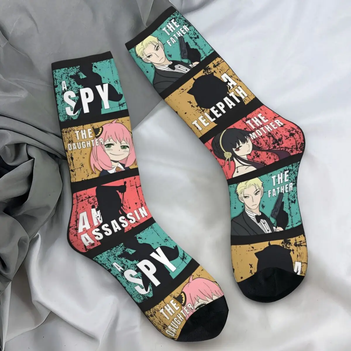 

Spy X Family Anya Bond Cartoon Anime Socks Spring Stockings Leisure Men Breathable Socks Printed Skateboard Anti Skid Socks