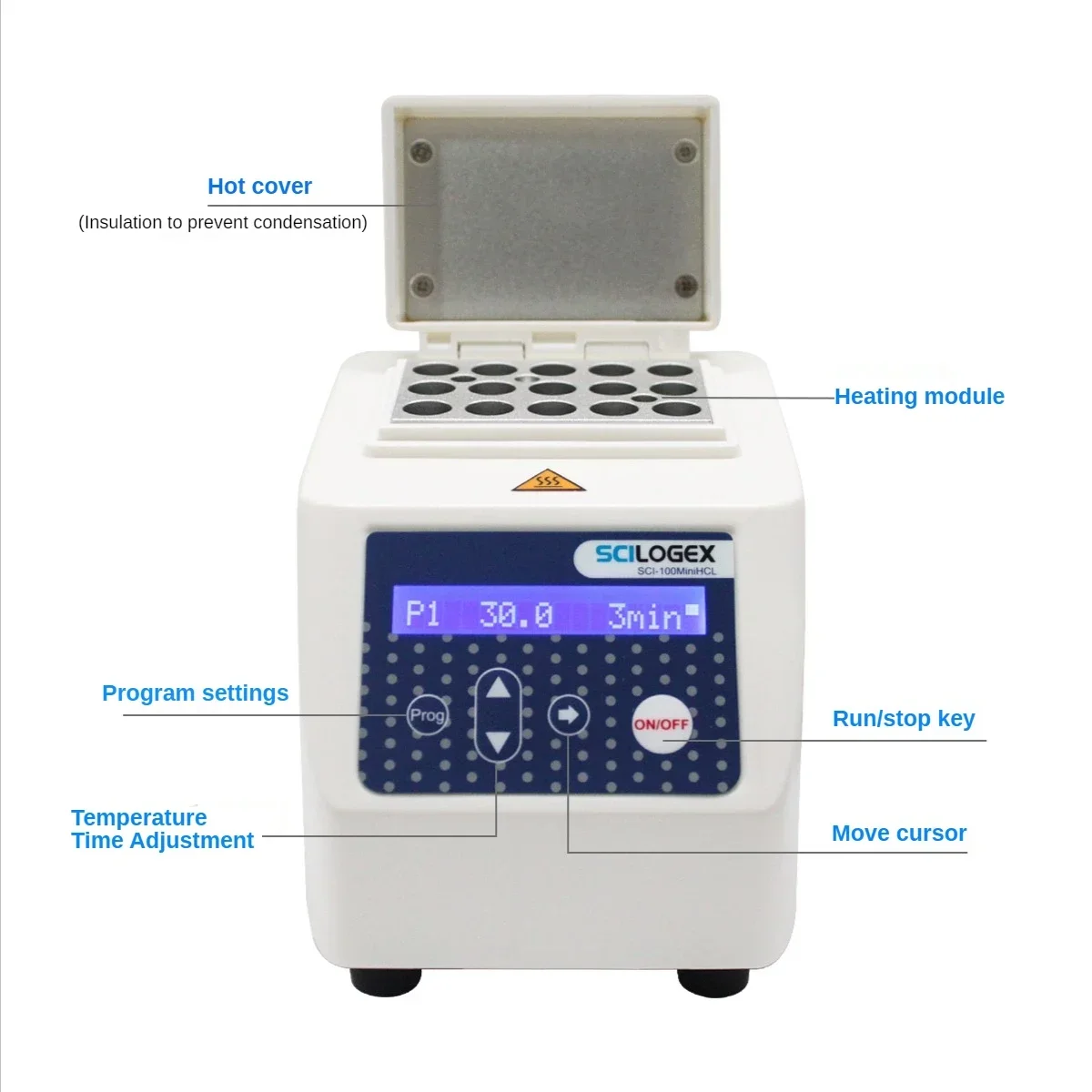 SCILOGEX New SCI-100MiniHCL with Hot Cover Heating and Cooling Mini Metal Bath Laboratory Professional Metal Bath