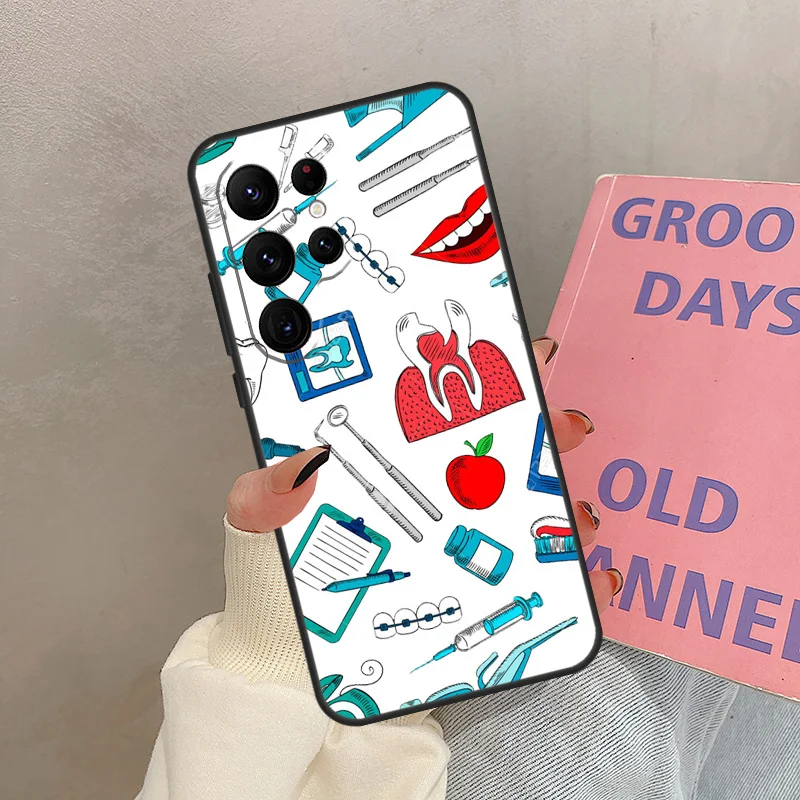 Tandarts Tand Mondhygiënist Case Voor Samsung Galaxy S25 Ultra S20 S21 S22 S23 S24 Ultra S9 S10 Plus S25 FE Cover Coque
