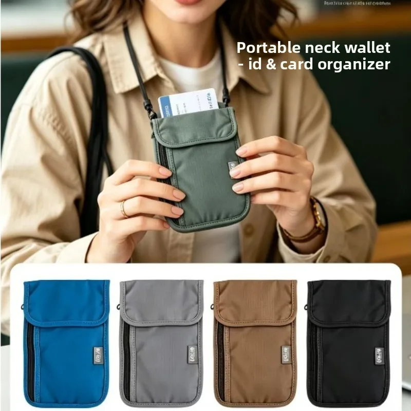

Waterproof Passport Bag Multifunctional Document Storage Bag Travel Passport Holder RFID Mobile Phone Anti-lost Messenger Bag