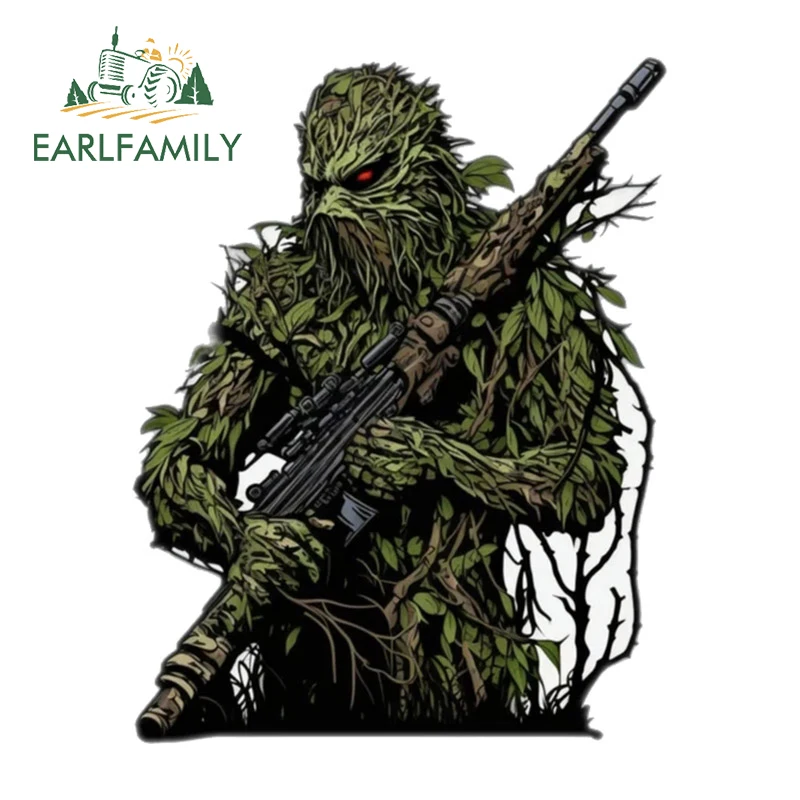EARLFAMILY 13 سنتيمتر x 10.2 سنتيمتر للجيش PUBG شجرة الإبداعية سيارة ملصق اكسسوارات السيارات RV ملصق شخصية واقية من الشمس الفينيل الديكور