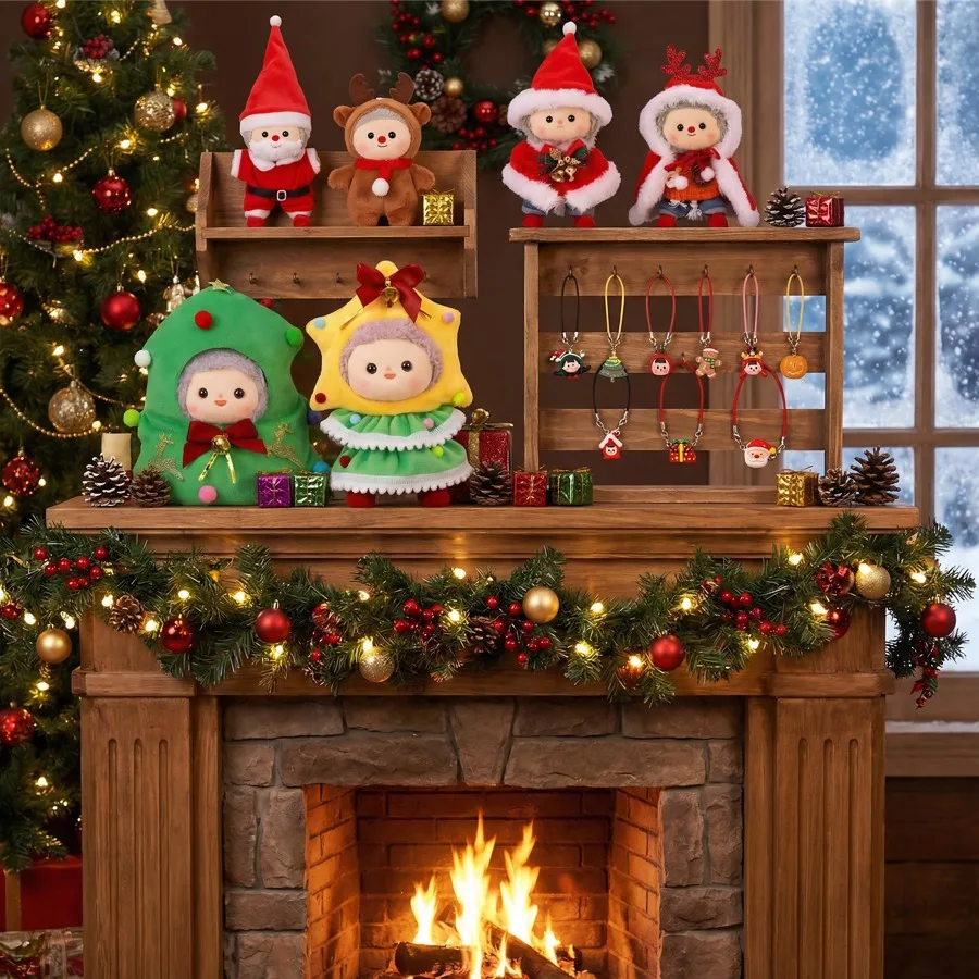 Geeignet für 15–17 cm große Puppen, Weihnachtskleidung, Schlafsäcke, niedliche Weihnachts-Overalls, Umhänge, Sets, Weihnachtsgeschenke, für Labubu