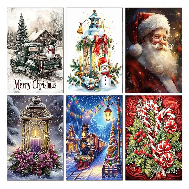 AB Diamantmalerei Weihnachten 5D Diamantmalerei (geeignet für Erwachsene und Anfänger) DIY Mosaik Weihnachtsdekoration Malerei