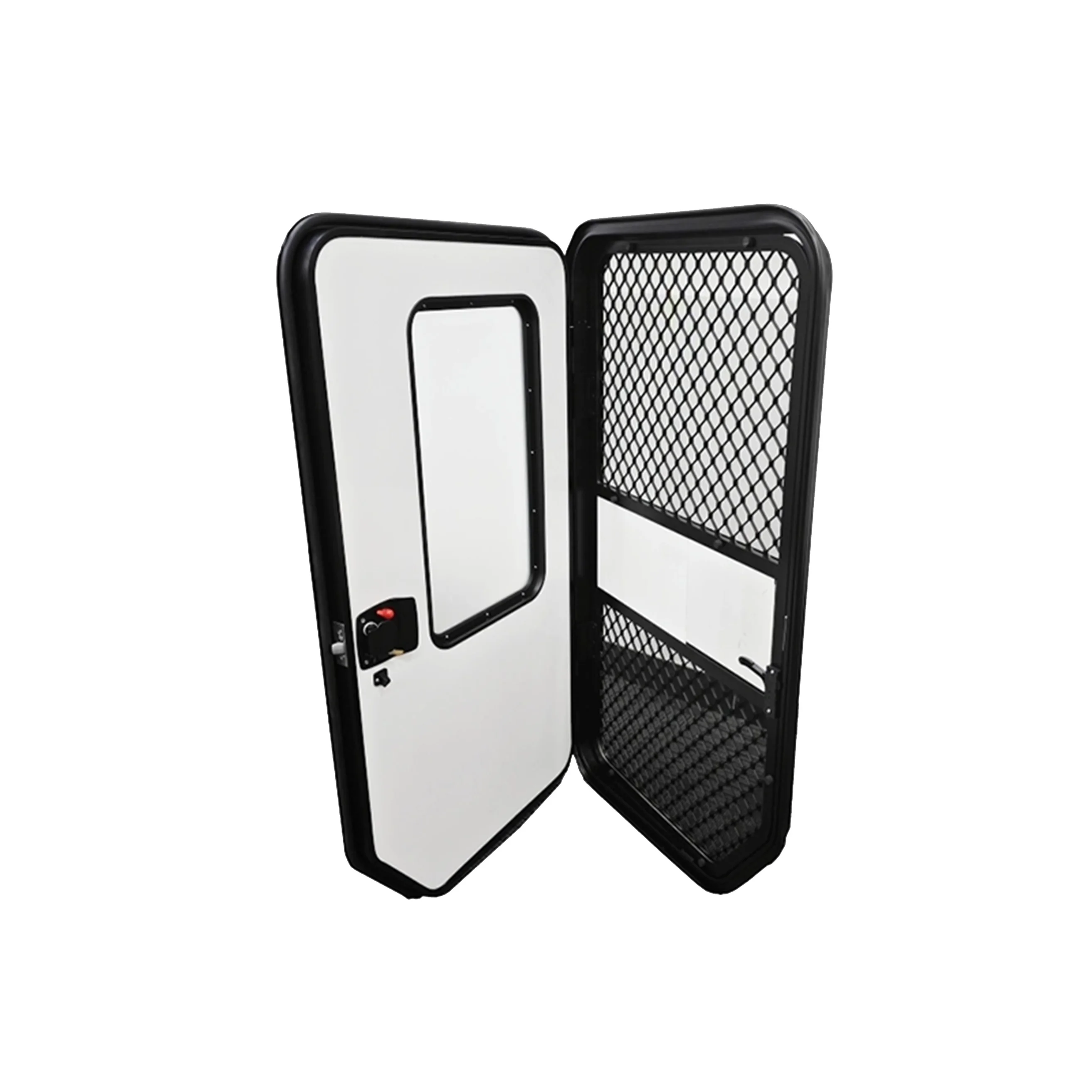 China Factory Rv Door White Or Black With Metal Lock Caravan Door Special Shaped Teardrop Trailer Entry Door