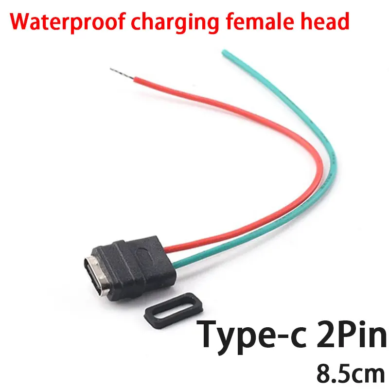 

1pcs USB 3.1 Connector Type-C 2Pin 4Pin Welding Wire Female Waterproof Female Socket Rubber Ring High Current Fast Charging port