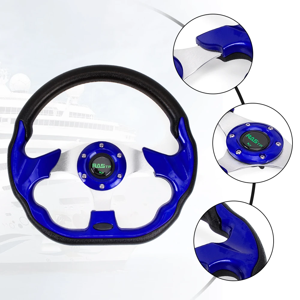 Kierownica do łodzi RASTP-12.7" z adapterem piasty, trójszprychowa, z wpustem na oś 3/4 cala, pasuje do większości łodzi, jachtów, STW031+QR045