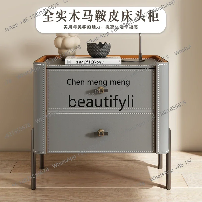 

N178 G New simple modern liht luxury hih-end solid wood bedside table household bedroom small bedside storae cabinet