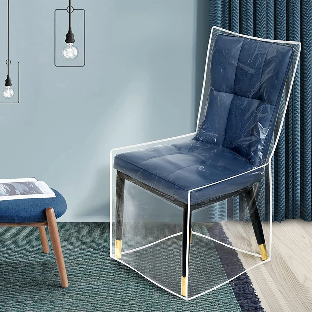 1Pc Clear PVC Chair Covers Dining Chair Universal Waterproof Protector New House Seat Clear Dustproof Slipcover For Home Dining