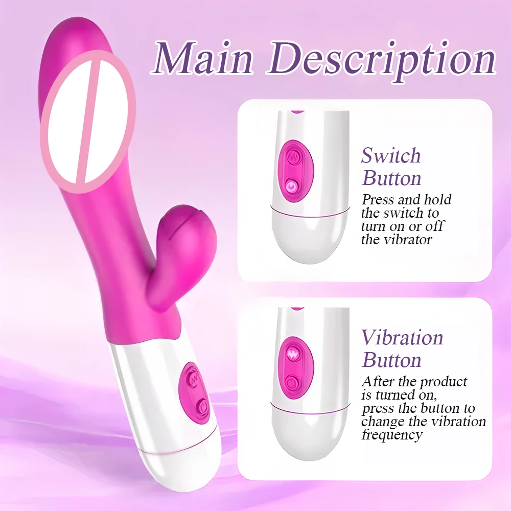 Rabbit Vibrator Dildo Powerful Dual Vibration G Spot Clitoris Stimulation Masturbators Vaginal Massager Adult For Women Sex Toys