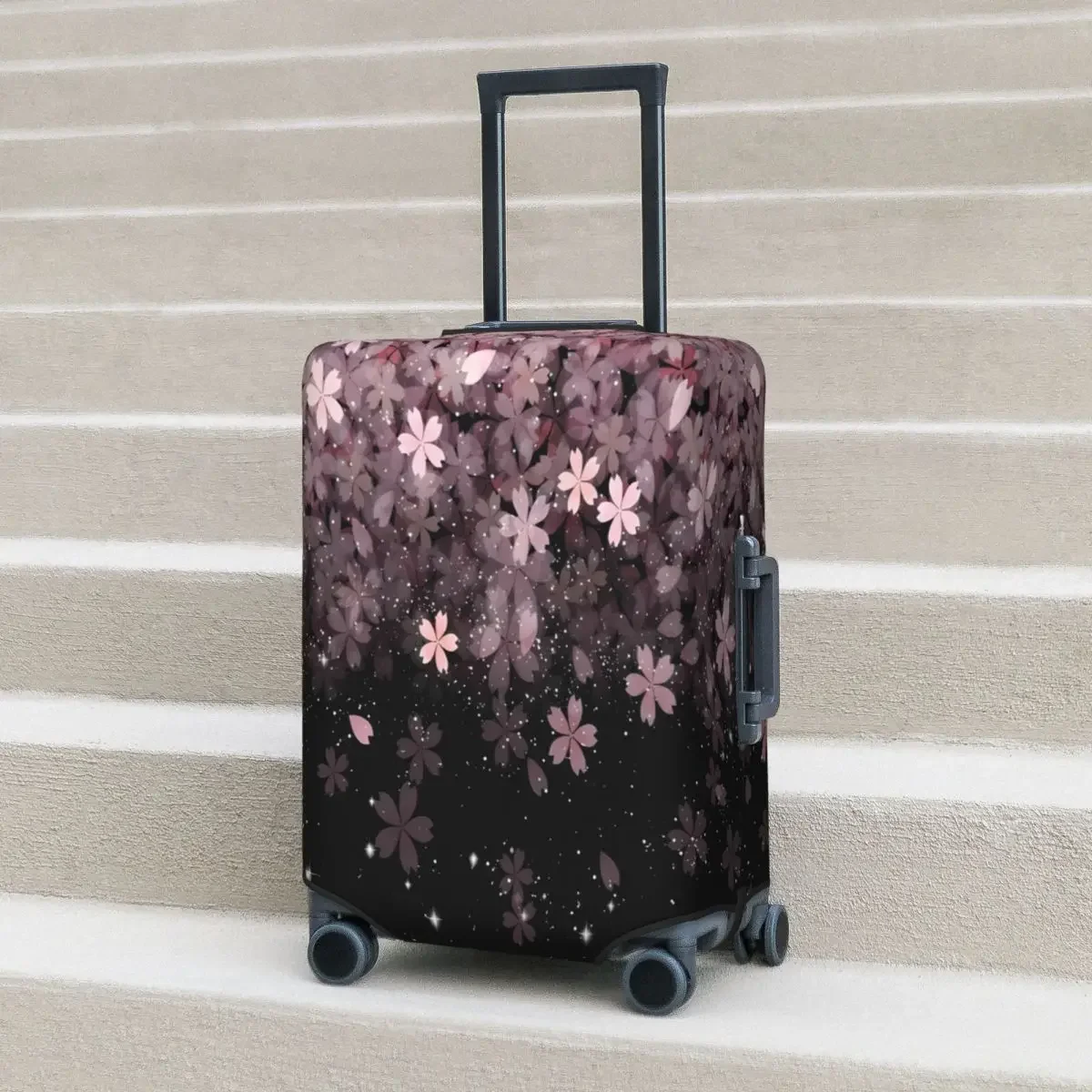 Sakura Starry Sky Suitcase Cover Flower Travel Vacation Elastic Luggage Case Protector