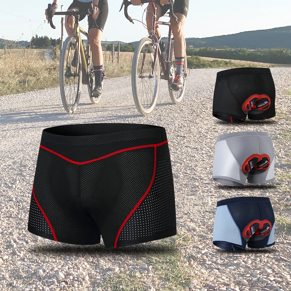 WOSAWE Upgrade Cycling Shorts Men Cycling Underwear Pro 5D Gel Pad Shockproof Padded Underpant Bicycle Shorts Bike Underwear